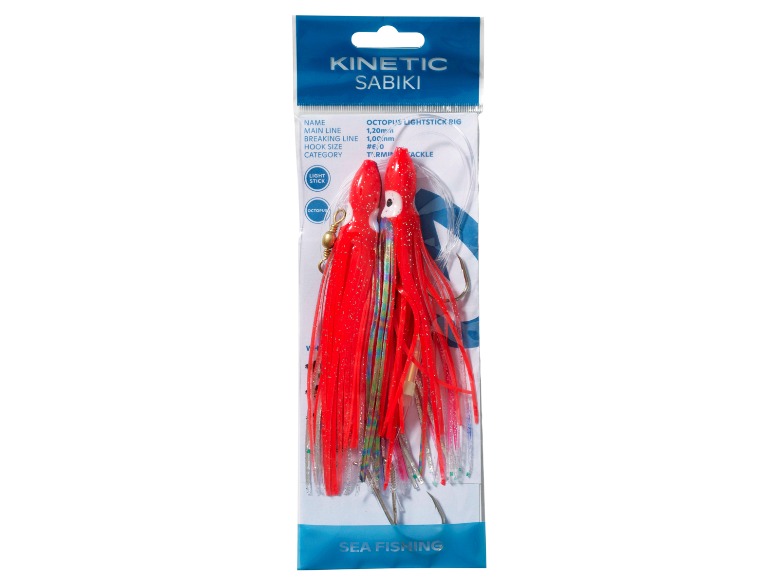 Kinetic Sabiki Octopus Lightstick Torskeforfang Blue Red