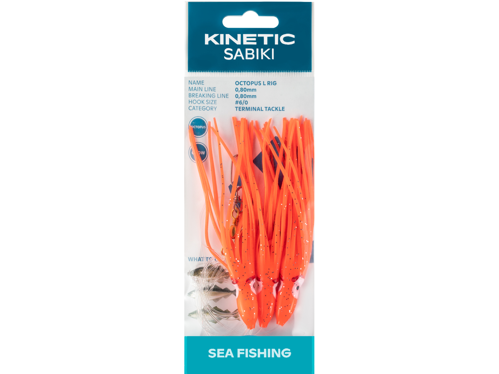 Kinetic Sabiki Octopus Torskeforfang Red Glow