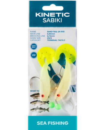 Kinetic Sabiki Shad Tail Torskeforfang      Glow Yellow