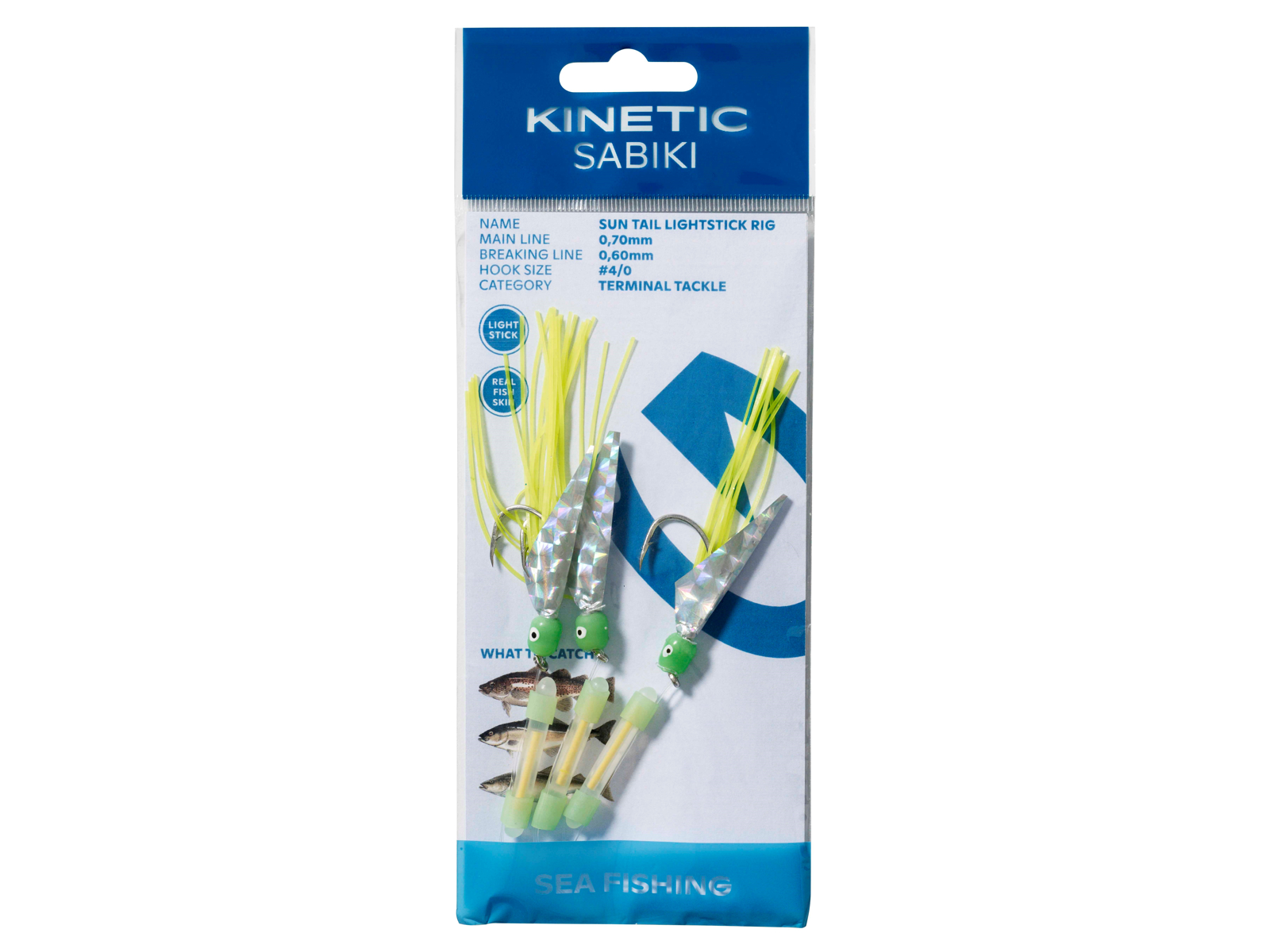 Kinetic Sabiki Sun Tail Lightstick Torskeforfang Yellow Green