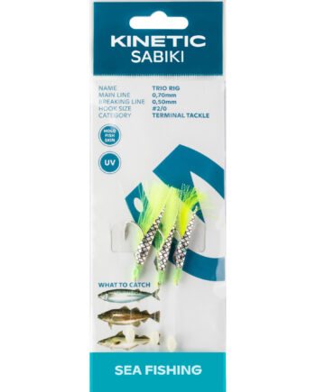 Kinetic Sabiki Trio Torsk Makrel Forfang      Chartreuse Uv