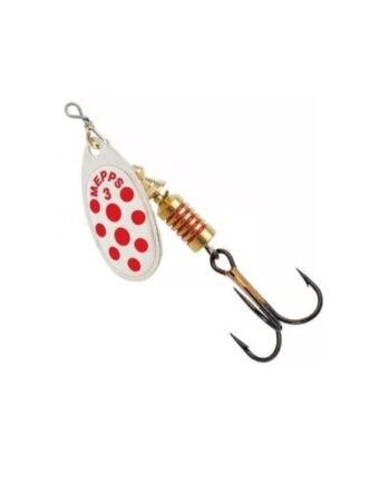 Mepps Aglia Decoree Spinner Silver Red Dots  Str