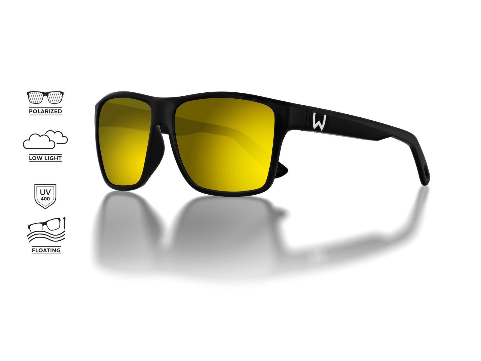 Westin W6 Street 200 Polarid Solbrille W6 Street 200 Matte Black Yellow