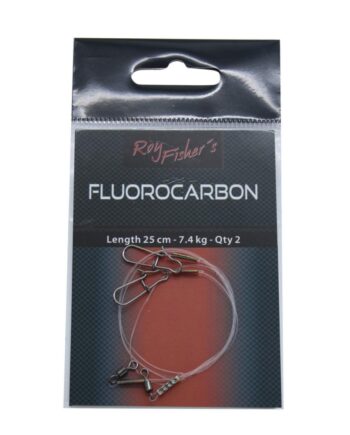 Roy Fishers Fluorocarbon Med Svirvel Og Karabinhage   28mm Svirvler