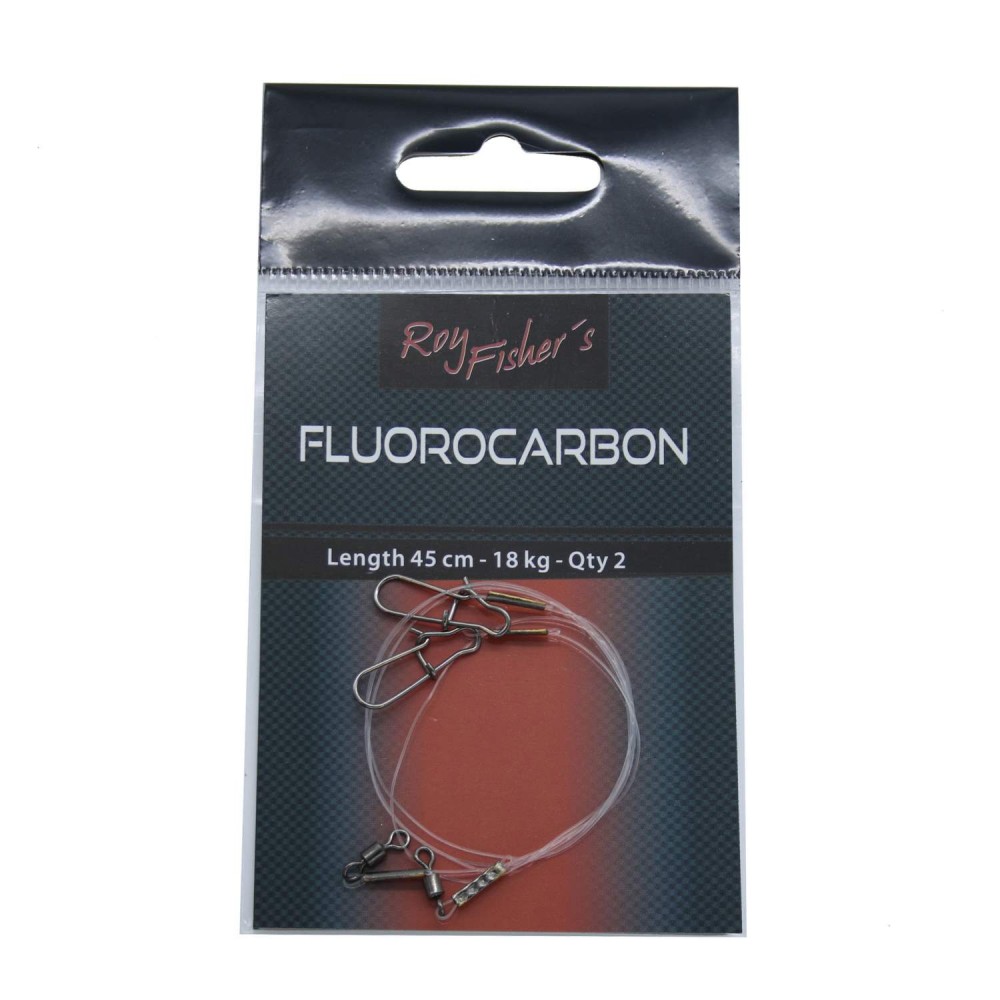 Roy Fishers Fluorocarbon Til Gedde Med Svirvel Og Karabinhage 92 Mm 45 Cm Svirvler