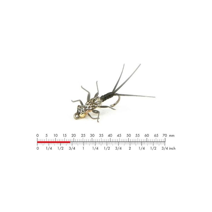 :on Tungsten Mayfly Nymph   Black  12