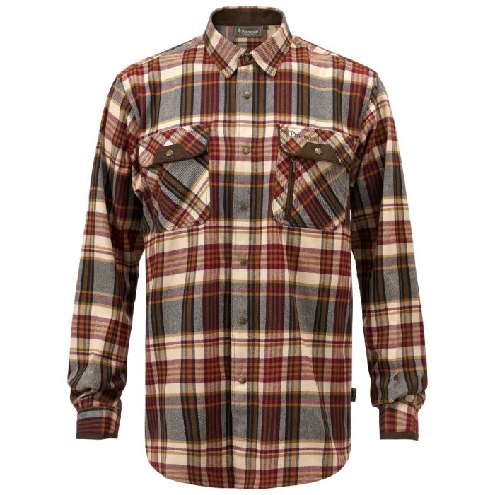 Pinewood Prestwick Exclusive Skjorte Bordeaux Beige
